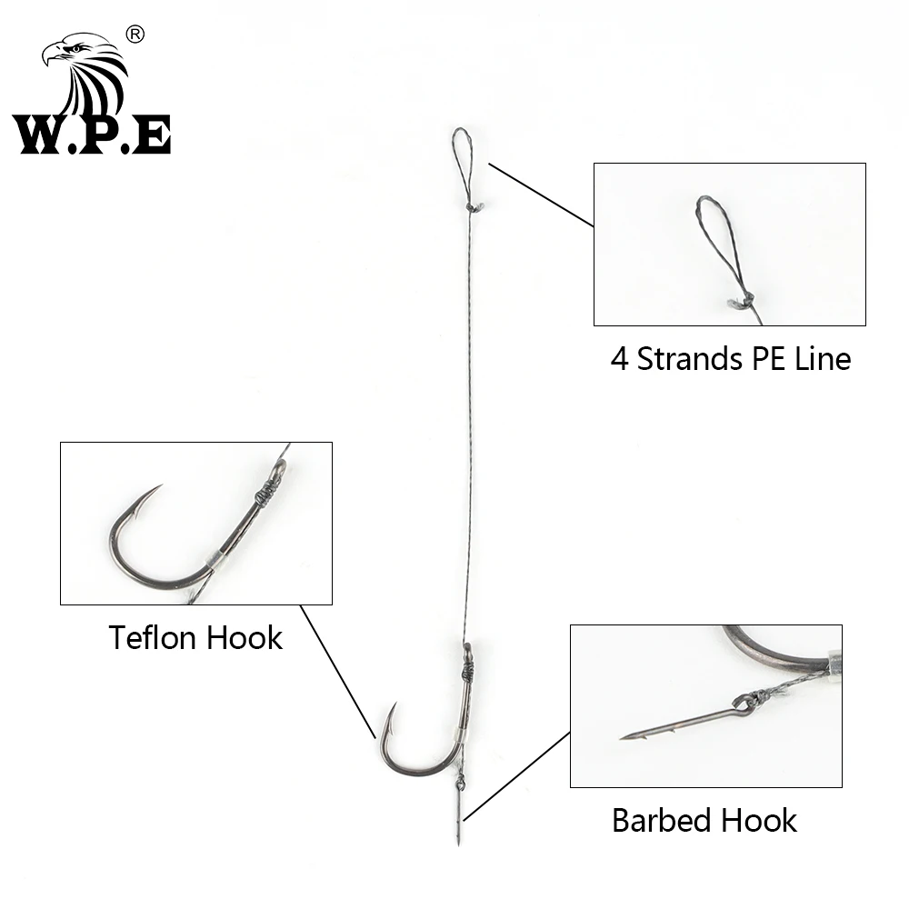 W.P.E Customized Carp Fishing Ready Tied Chod Rigs 2#/4#/6# Metal Bait Spike Method Feeder Boilie Accessories Rig Tackle