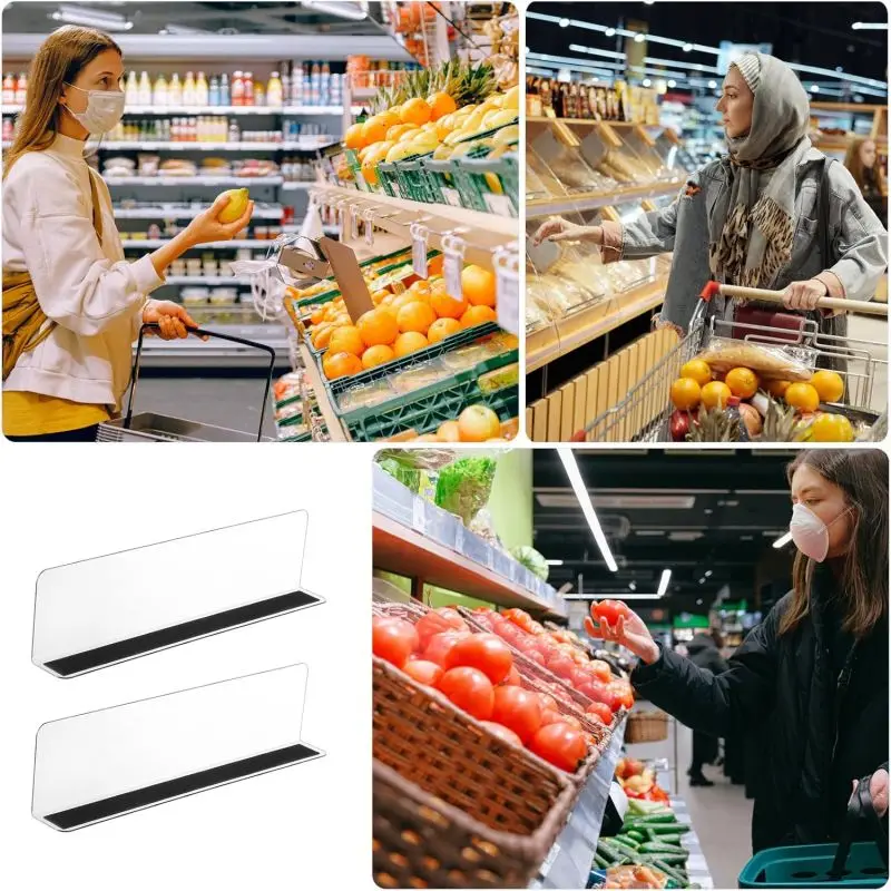 JIHONG Custom Acrylic Display Divider Organizer Clear Plastic Merchandise Shelf Baffle warehouse storage supermarket shelves