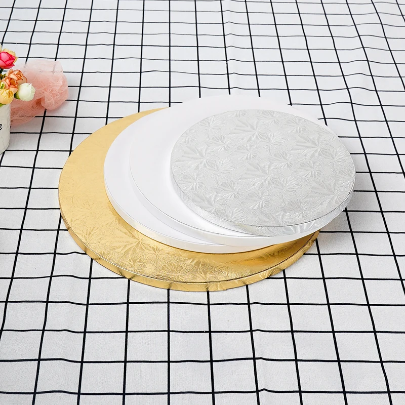 Customized Cake Board 10 12 14 Inch Food Grade Corrugated Paper Round Cake Drum Board