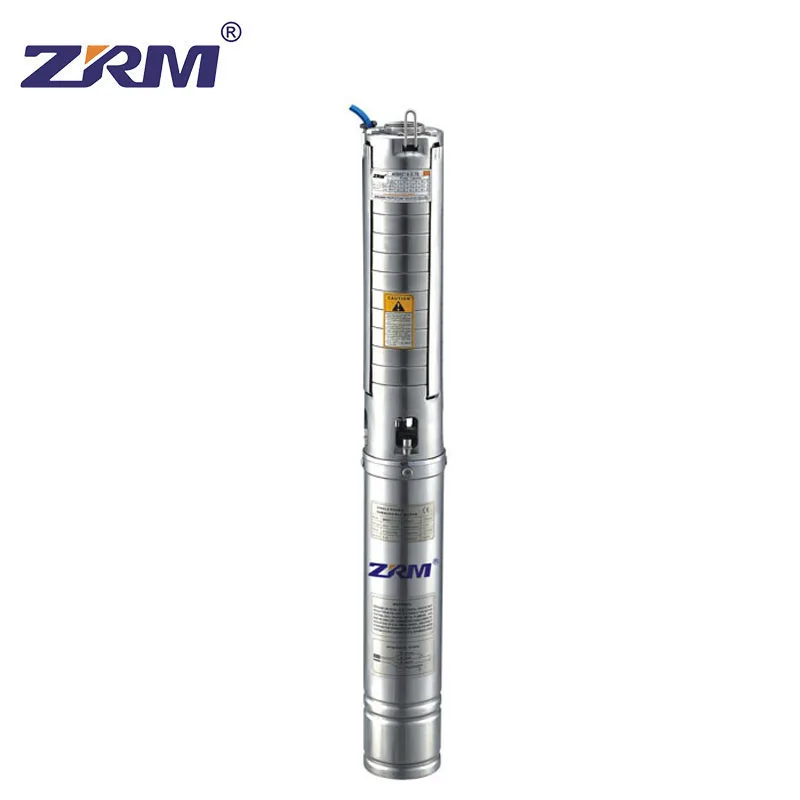ZRM 4Inch 2.2kw 3HP 50HZ High Lift Electric AC Stainless Steel Deep Well Submersible Borehole Water Pump