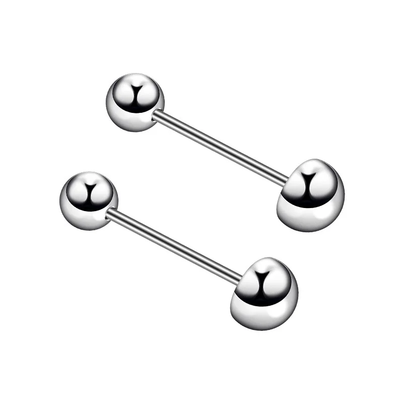 YICAI Fashion 316L Surgical Steel Straight Zircon Spike industrial barbell Piercing for Women Dice Tongue Piercing