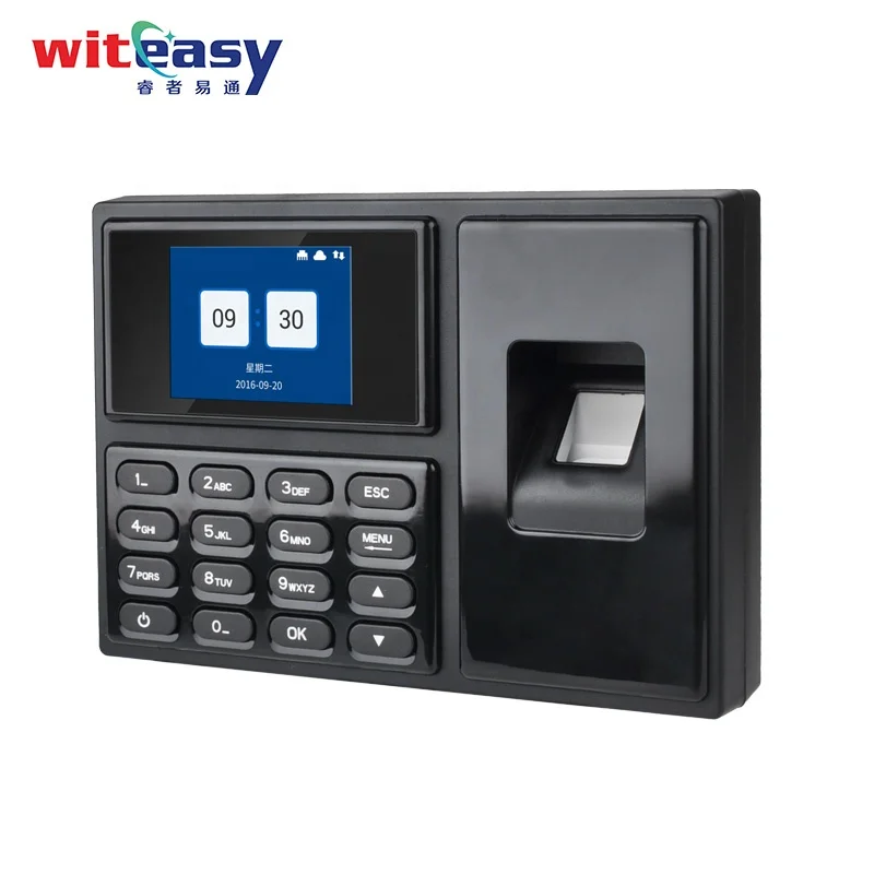 Best price Staff work tracking control fingerprint time attendance machine with emergency battery A4