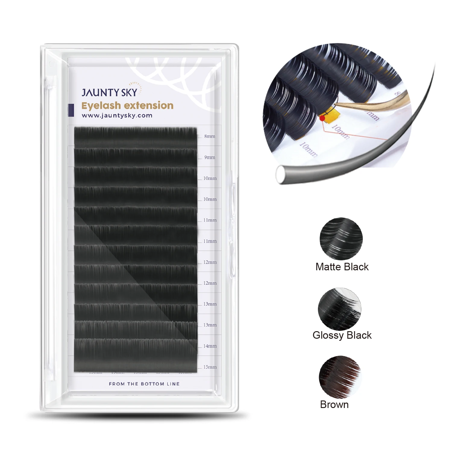 Jaunty Sky False Eyelashes Faux Mink Extensions Korean PBT Fiber Private Label Silk Individual Eyelash Extension Kits