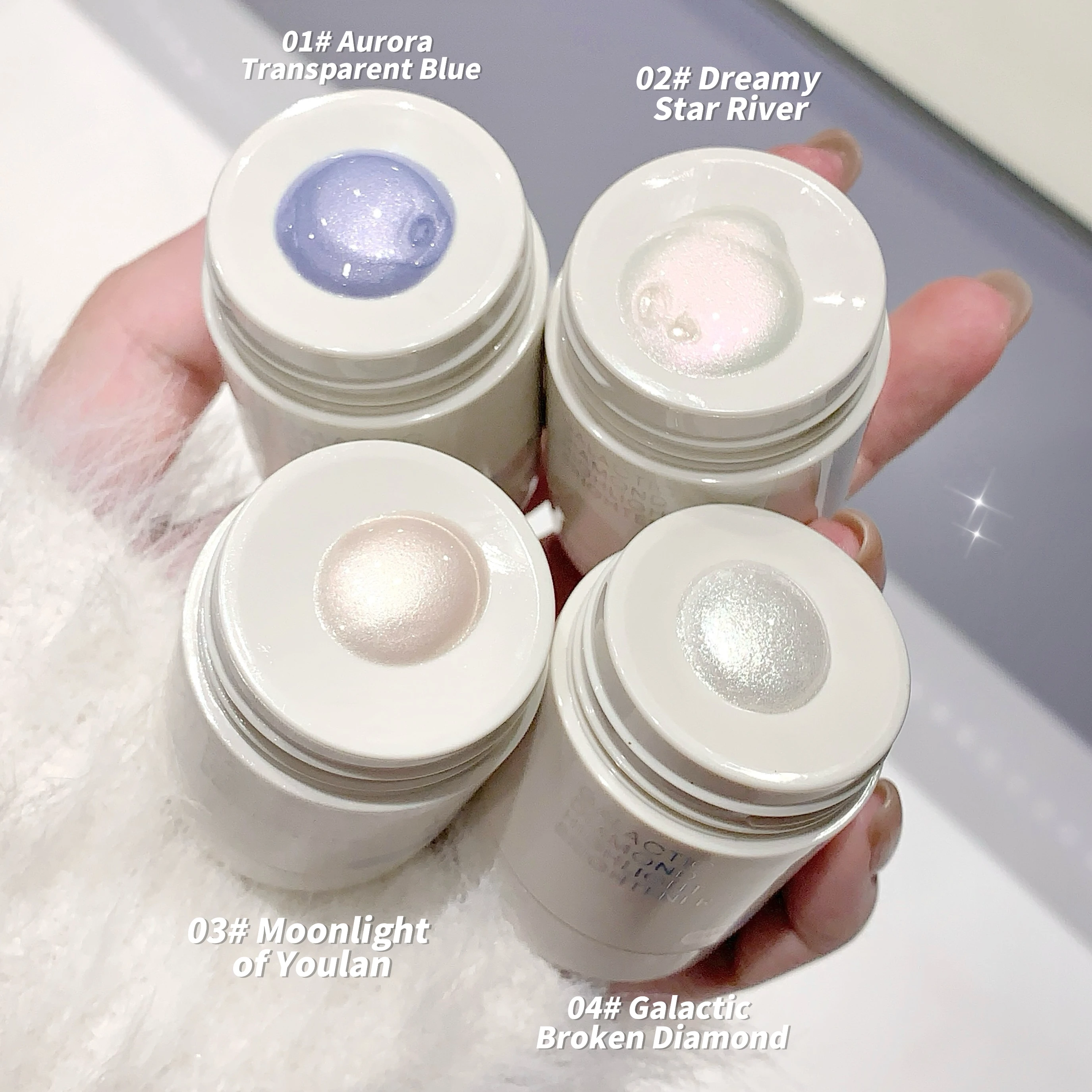 SHAQINUO High quality Galactic Star Diamond Highlighter Makeup Pearlescent And Shiny Sparkling Face Luminizer Cream