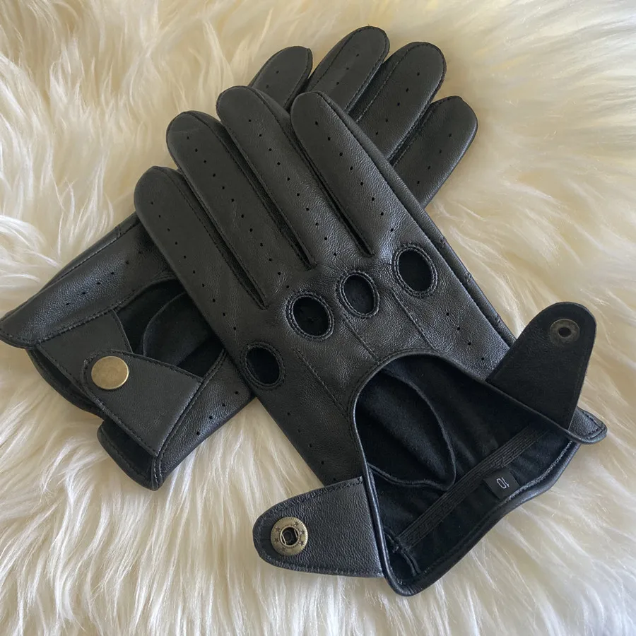 Lambskin fashion leather gloves Premium Quality Leather Driving Gloves Car Drive Leather Sheepskin Gloves for Men and Women