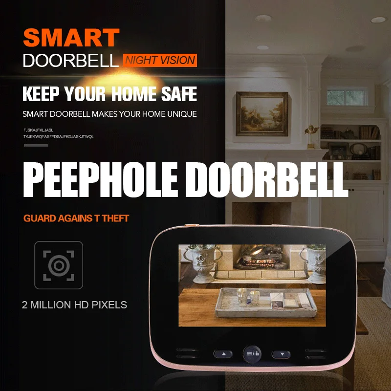 Aitdda ATD-N84MY 4.3 inch Screen 2.0MP Security Camera No Disturb Peephole Viewer Doorbell Support 32GTF Card and Night Vision