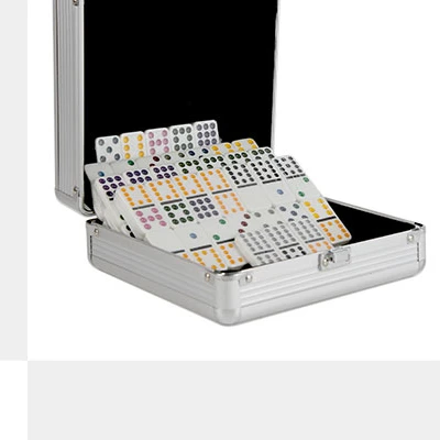 Wholesale Aluminum Box Custom Logo Mexican Train Antique Domino Game Domino Set