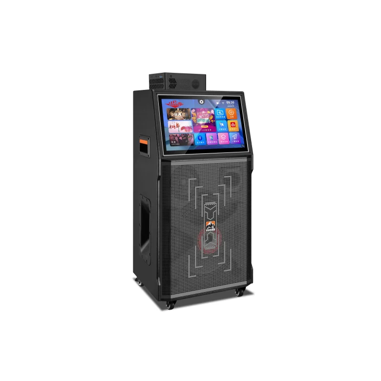 Shanling 15 inch portable YouTube android system karaoke machine with screen Bluetooth portable projection video speaker