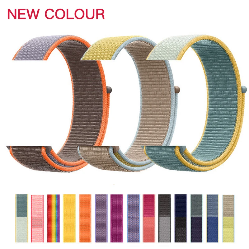 
New 2019 Nylon Sport Loop strap for Apple watch 1 2 3 4 series Nylon Bands watch bands 38mm 40mm 42mm 44mm 