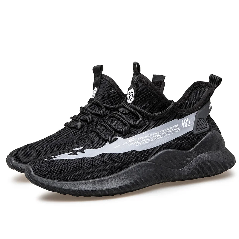 Stylish Popular Outdoor Men Fly Mesh Upper And Cushion Foam Sole Running Lightweight Shoes