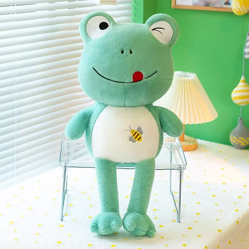 Lovely Promotion Gift Unisex Soft Toys Stuffed Animal Plush Frog Doll with Big Eyes and Long Legs Filled with PP Cotton