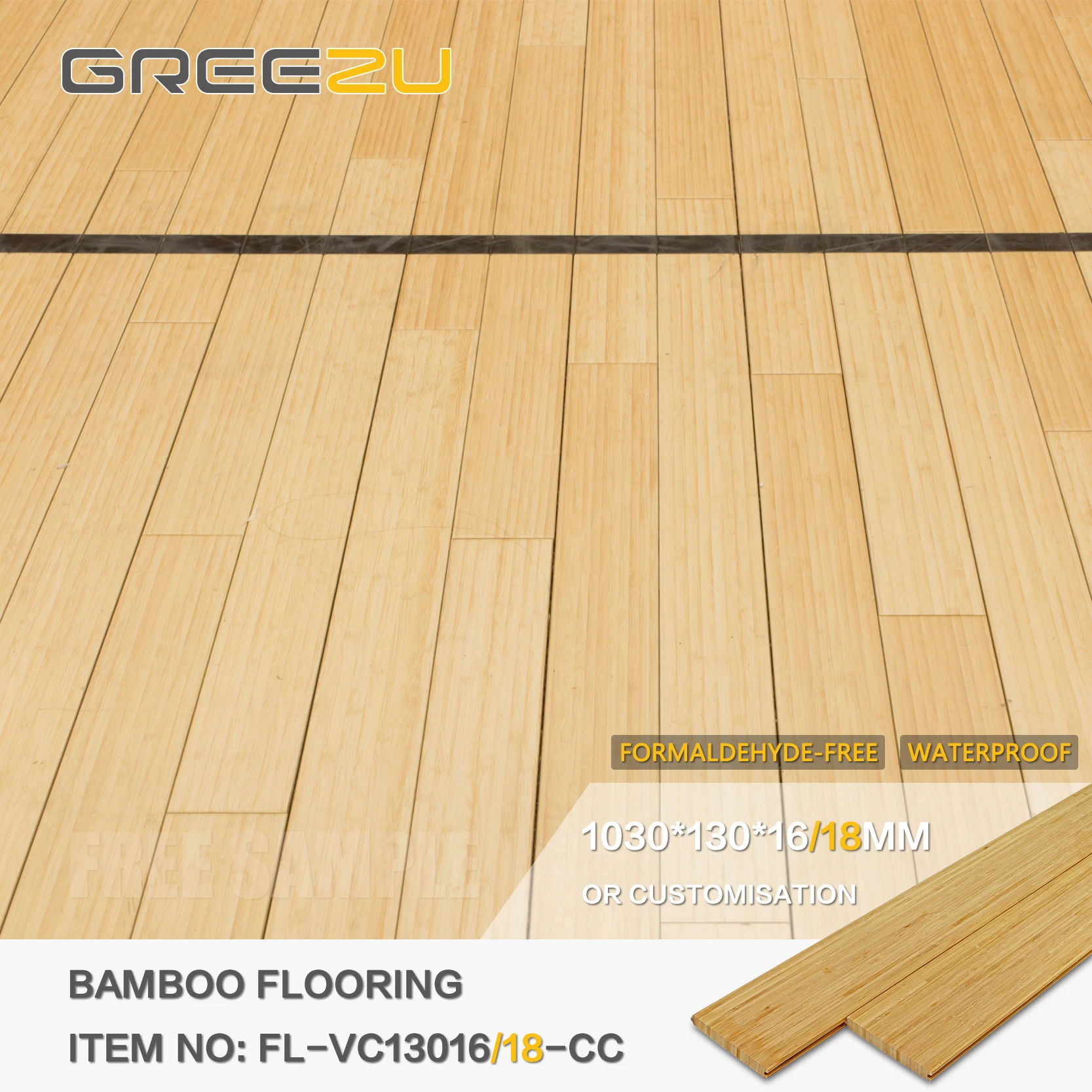 12/15/17mm Thick Traditional Style Indoor Bamboo Wood Floor Interlocking Parquet Flooring for Living Room Float Installation