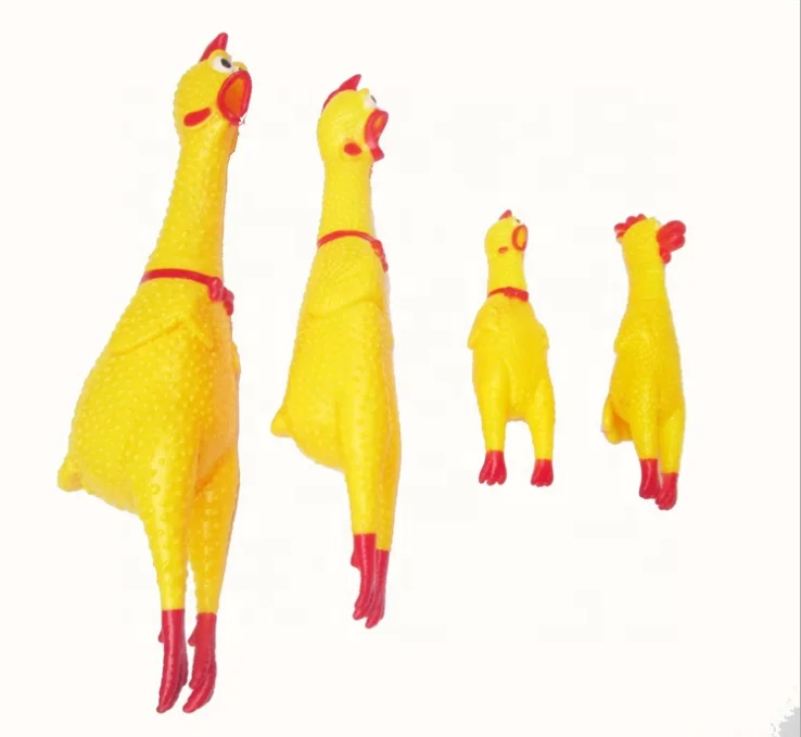 Hefei SY Shopify Hot Sale vinyl dog toy squeaky chicken S/M/L three size screaming chicken sound toy pet chew toy