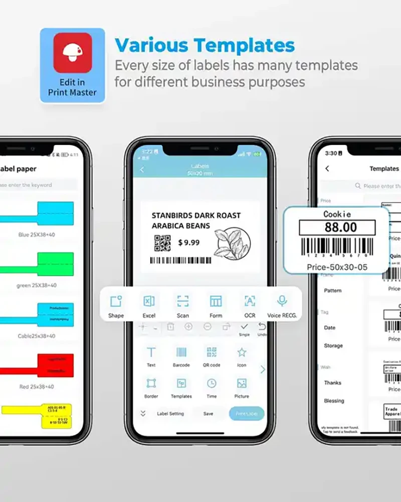 2023 Premium Portable Phomemo M110 Mini Pocket Thermal Printer for Mobile Phone Barcode Label Printing Blue tooth Connect