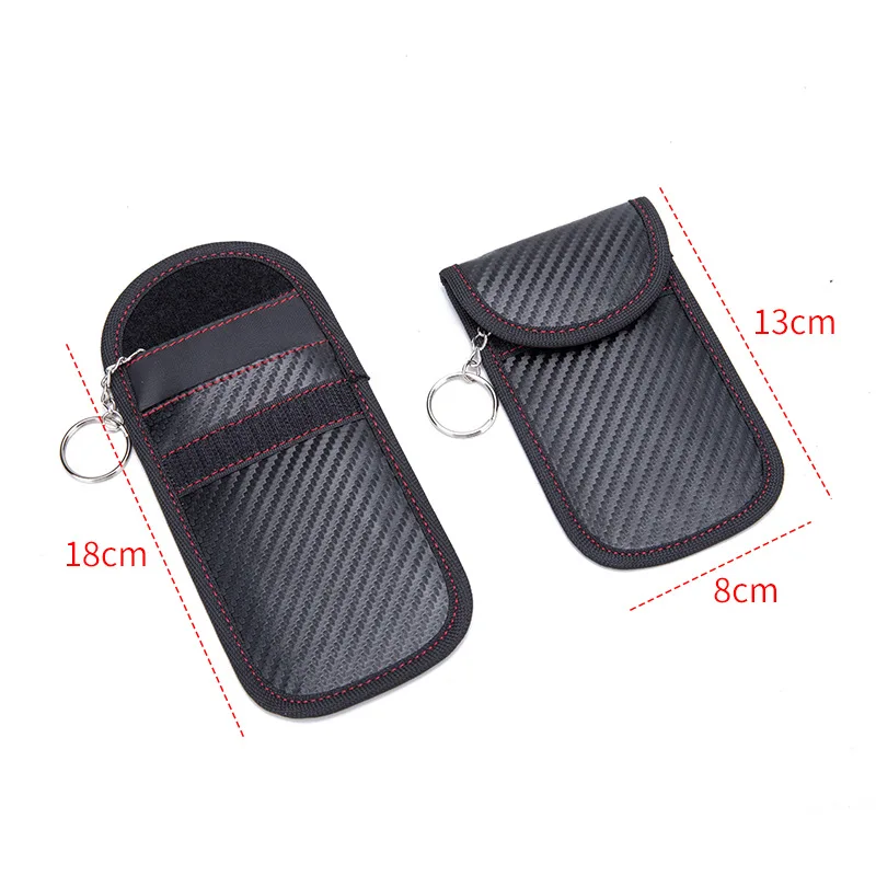 Wholesale RFID blocking car key signal blocking pouch carbon fiber car key case