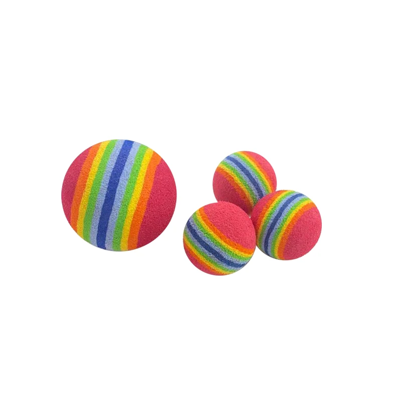High quality high density eva foam soft rainbow bobo dog training cat toy balls for pet