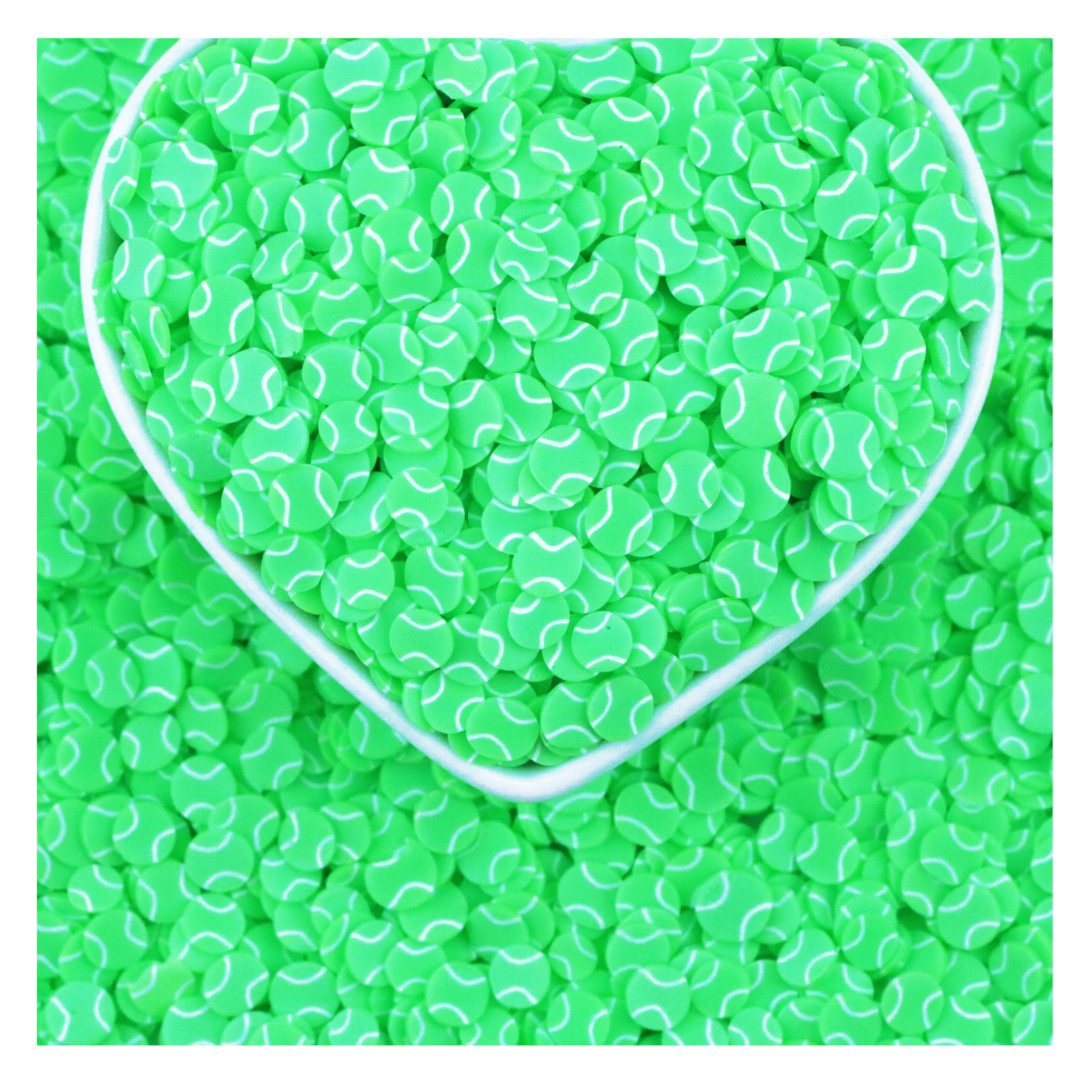 HENGXIN 5mm 10mm Green Bowling Ball Softball Mixed Sports Ball Polymer Clay  Slices For Slime Filling  Phone Case Decoration