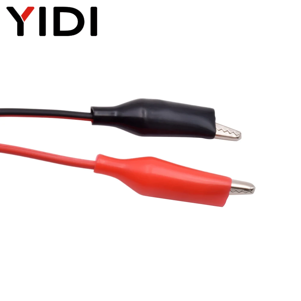1 Pair 1M Red Black Jumper Wires Power Cord Connector Banana Plug to Crocodile Alligator Clips Clamp 4mm Test Probe Lead Cable