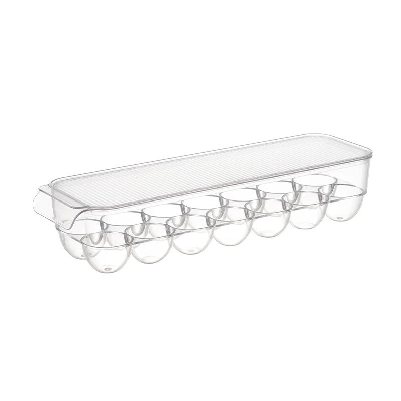 Transparent 14pcs Capacity Egg Storage Box Lid Protection Remaining Visible Refrigerator Organizer Bins