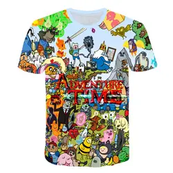 Summer new animation Adventure Time T-Shirt Finn and Jake tshirt man The dog face funny Cartoon 3d print Unisex t shirt men