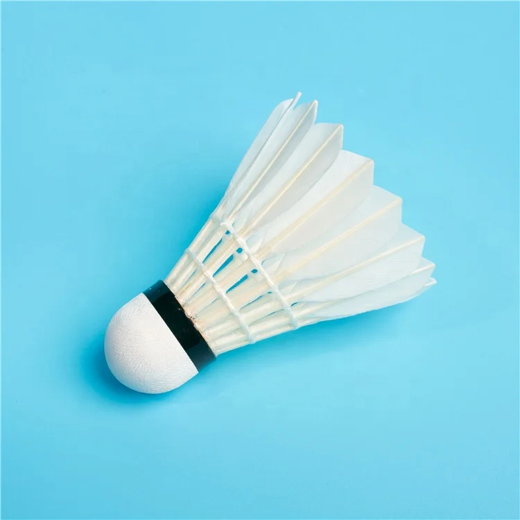 High Quality White Badminton Shuttlecock Goose Feather High Durable to Play Goose Feather Badminton Shuttlecocks