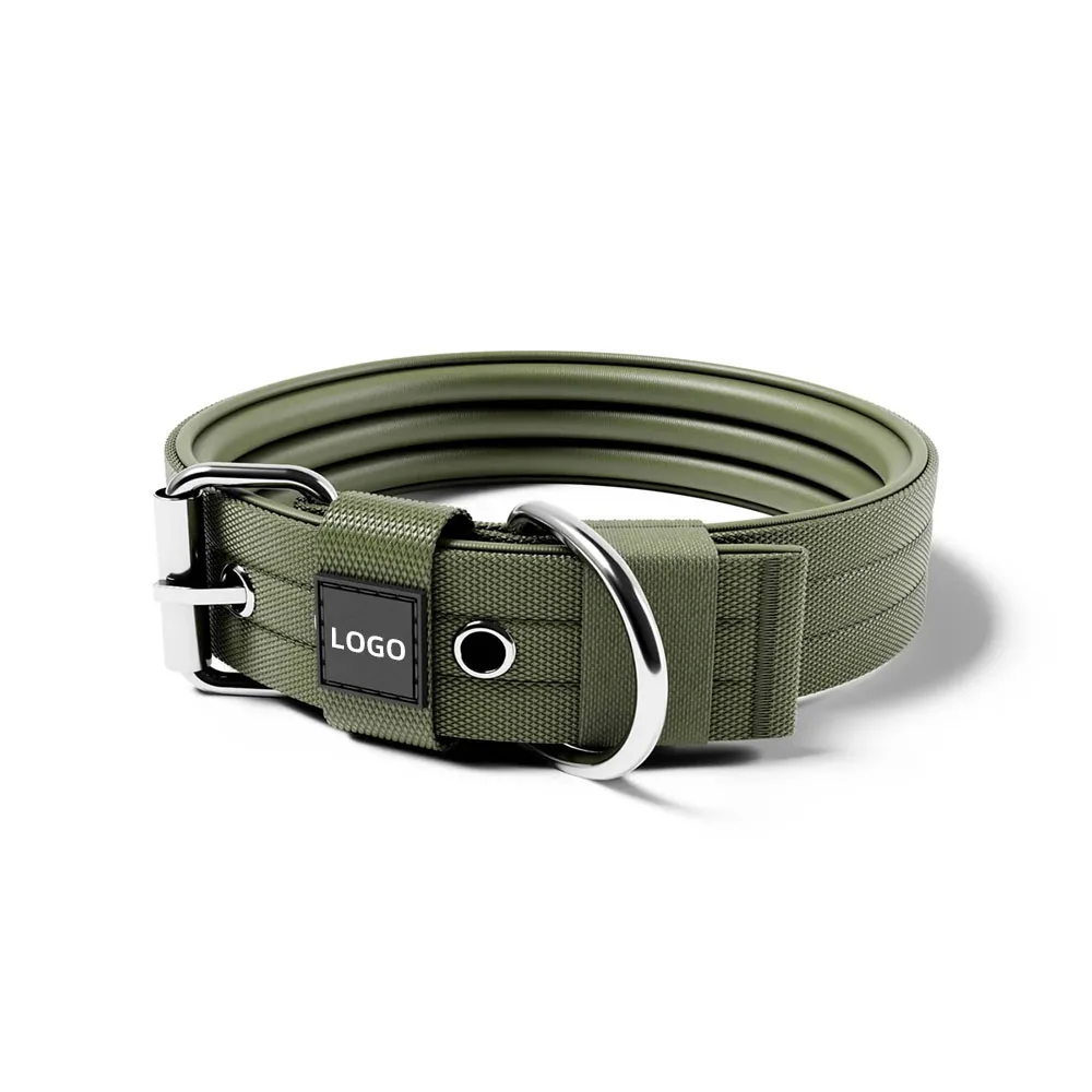 New Design Soft Neoprene Padded Metal Buckle Personalized Collar Tactical Combat Dog Collar For Dogs Training