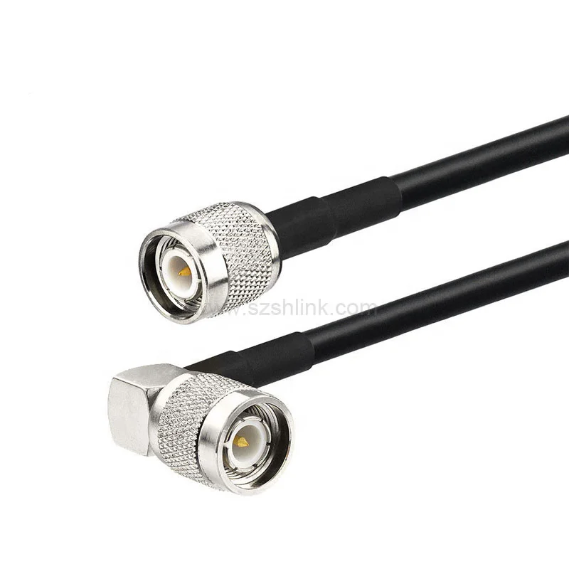 TNC male connector to right angle TNC male connector with RG58 cable