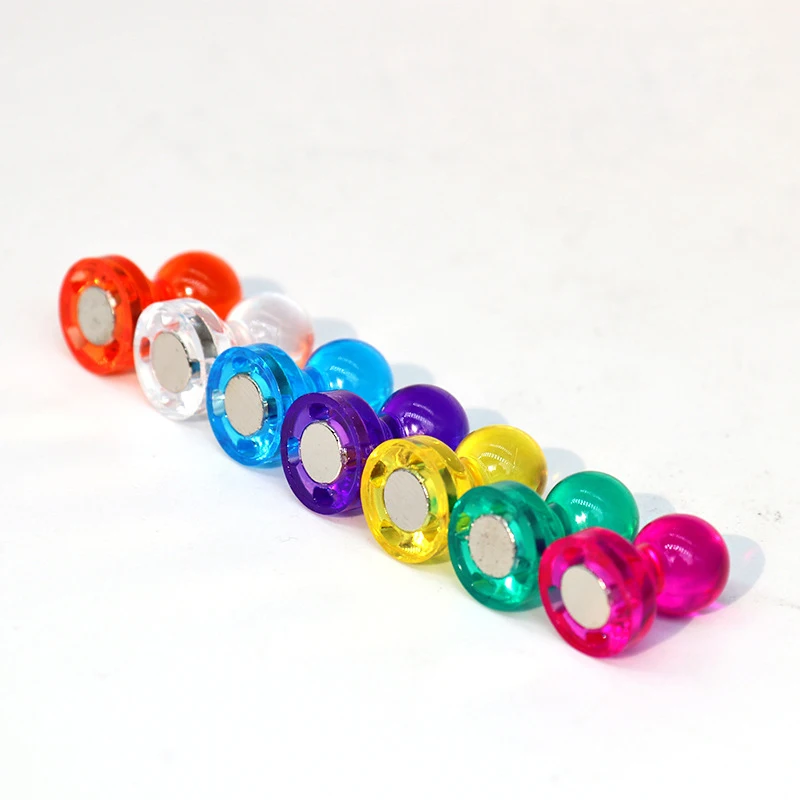 Colorful Transparent Souvenir Super Strong Fridge Whiteboard Neodymium Magnetic Push Pins Magnet