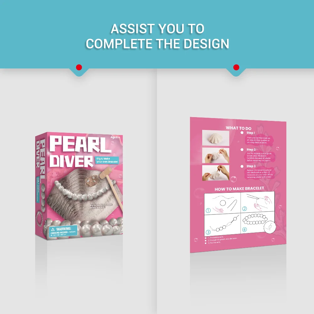 cpc kid educational toy exquist gift learning have fun pearl bracelet making girl dig toy pearl dig kit