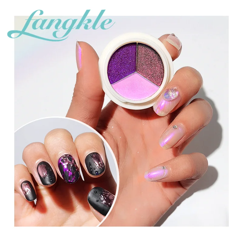 Wholesale Chrome Nail Powder 3 in 1 Solid Nail Powder Pigment Nail Powder
