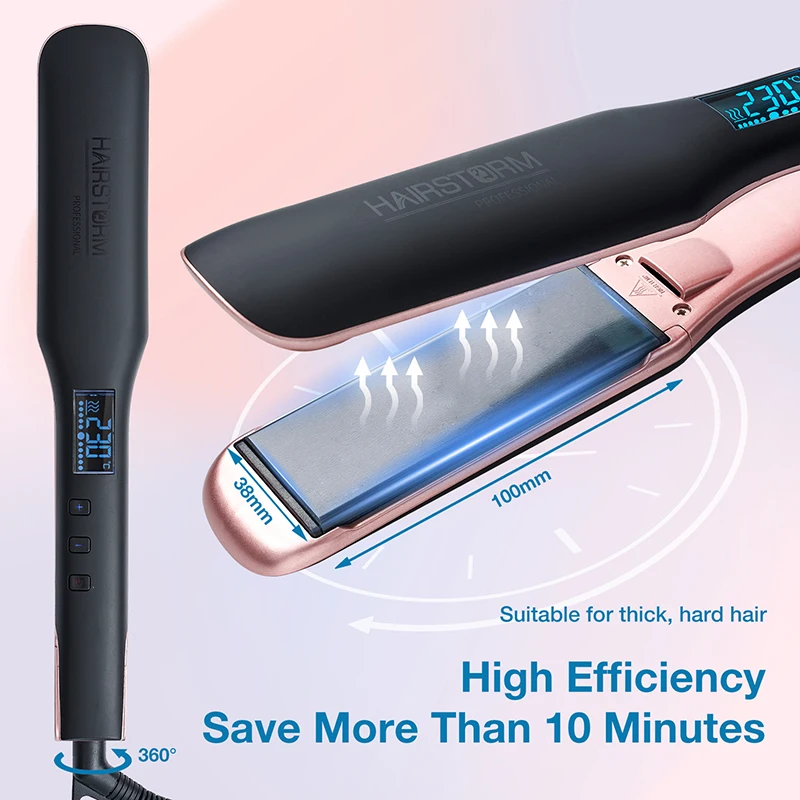 Титановые плоские утюги розового цвета с логотипом под заказ набор выпрямителей фирменной этикеткой быстрый нагрев регулируемая температура