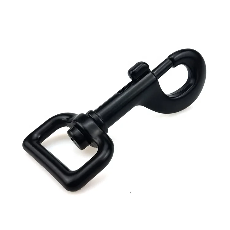 Factory black spray-paint  zinc alloy swivel snap hook for dog leash