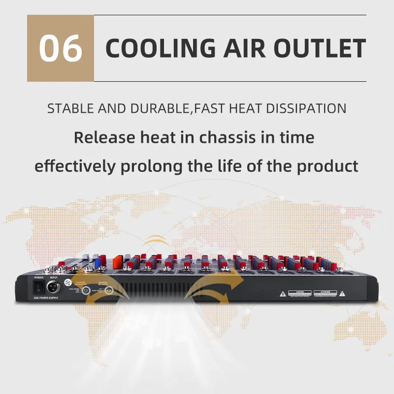 KAIKA CT12-5  Professional Audio DJ system 12-channel console Mixer MP3 audio mixer with screen film