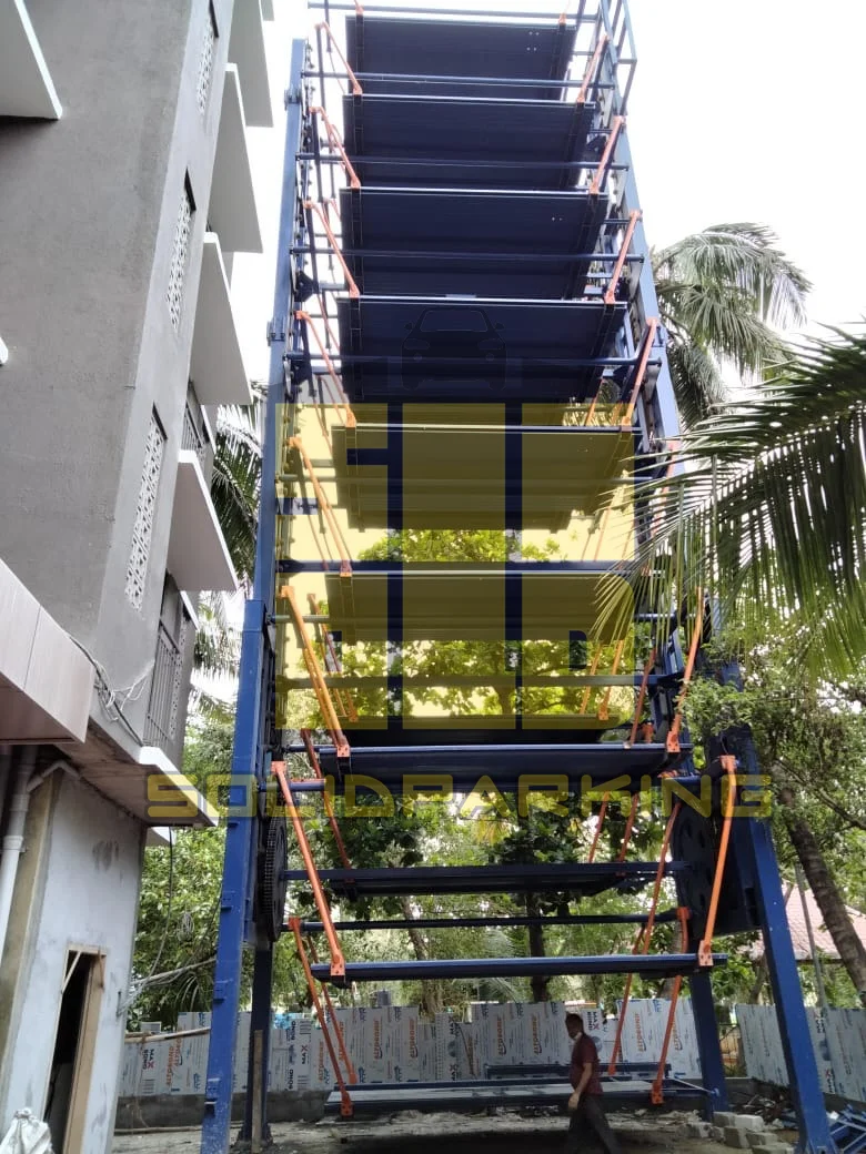 Car Maintenance Load Bearing Repair Shop Using Automatic Rotary Hoist Stacker Parking Lifting