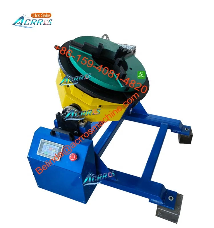 Automatic 600kg Welding Positioner 500mm Tube 240mm Industrial Turntable 240mm Center Hole Featuring Bearin Core Chuck Clamping