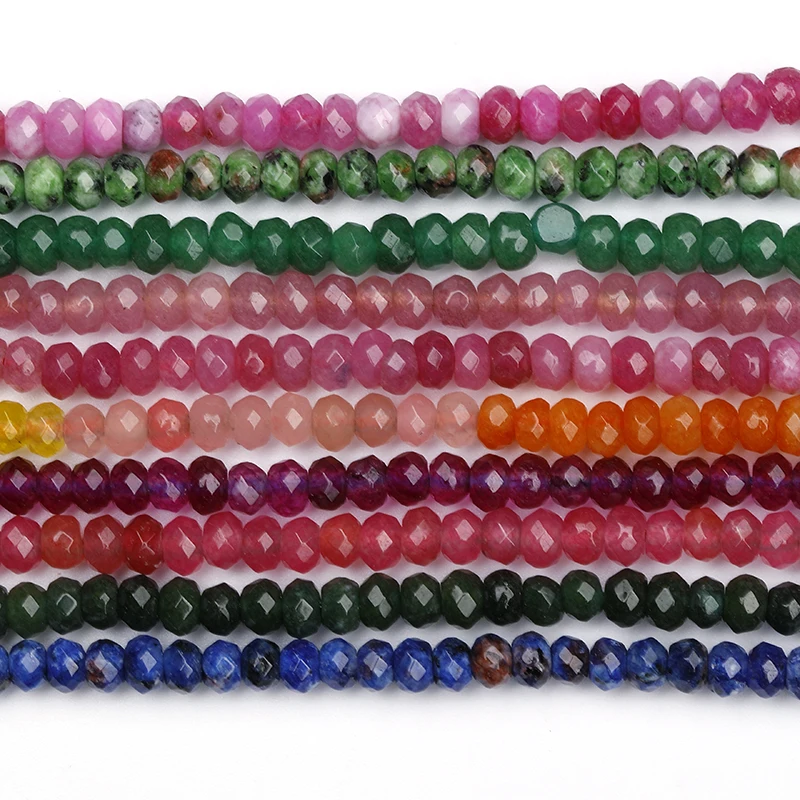 Wholesale 2*3mm faceted rondelle beads Rondelle Gemstone Loose Beads For Jewelry Making