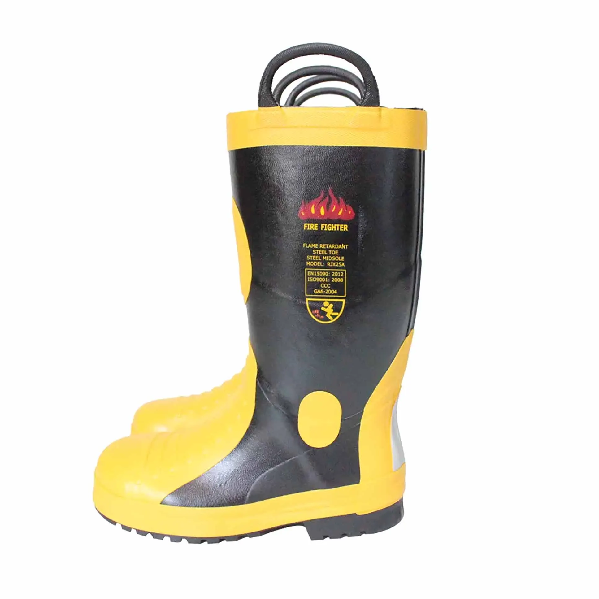 Hot selling Yellow anti abrasion Rubber Firefighter Boots Flame retardant Fire Safety Boots For men