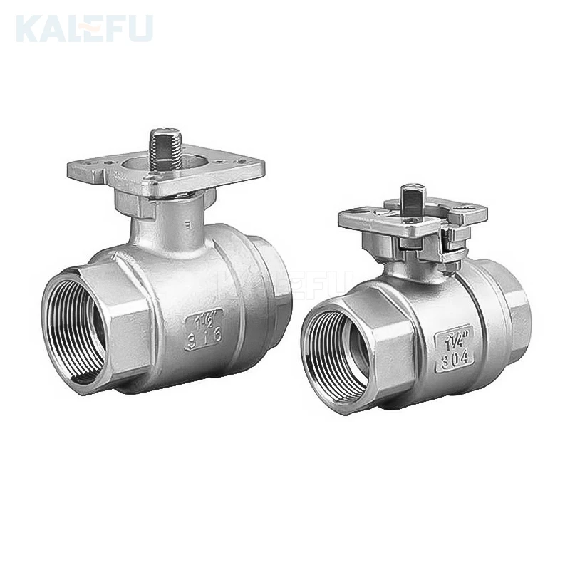 Two PC High Platform Female Thread Floating Ball Valve 1000WOG 1.6Mpa 304 316 Stainless Steel Pneumatic Electric Switch Valves