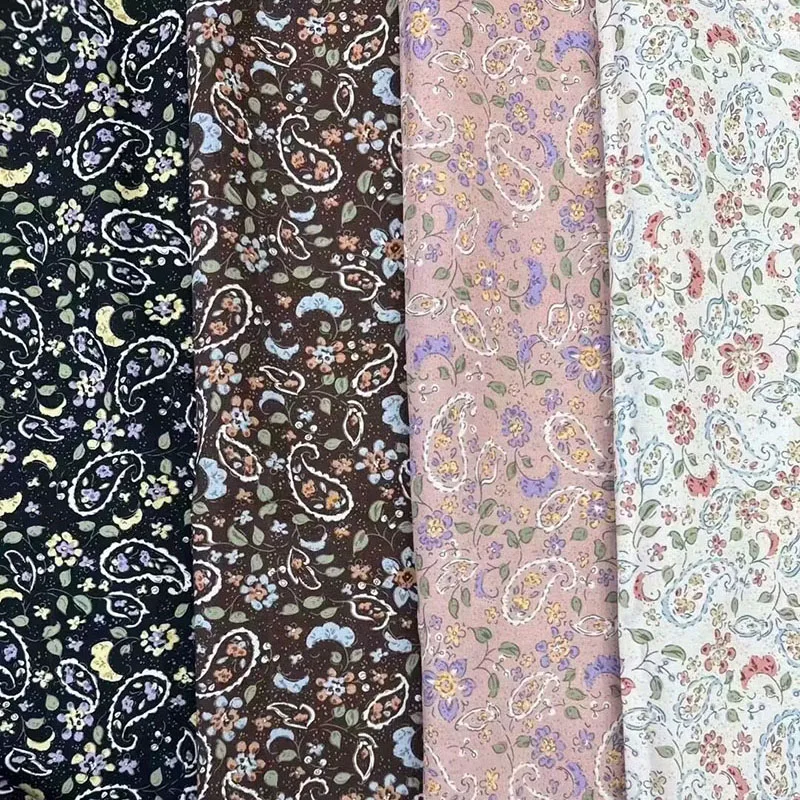New Summer Hot Selling Flowers Free Korean Design Digital Printed Fabric 100% Pure Cotton Soft fabric