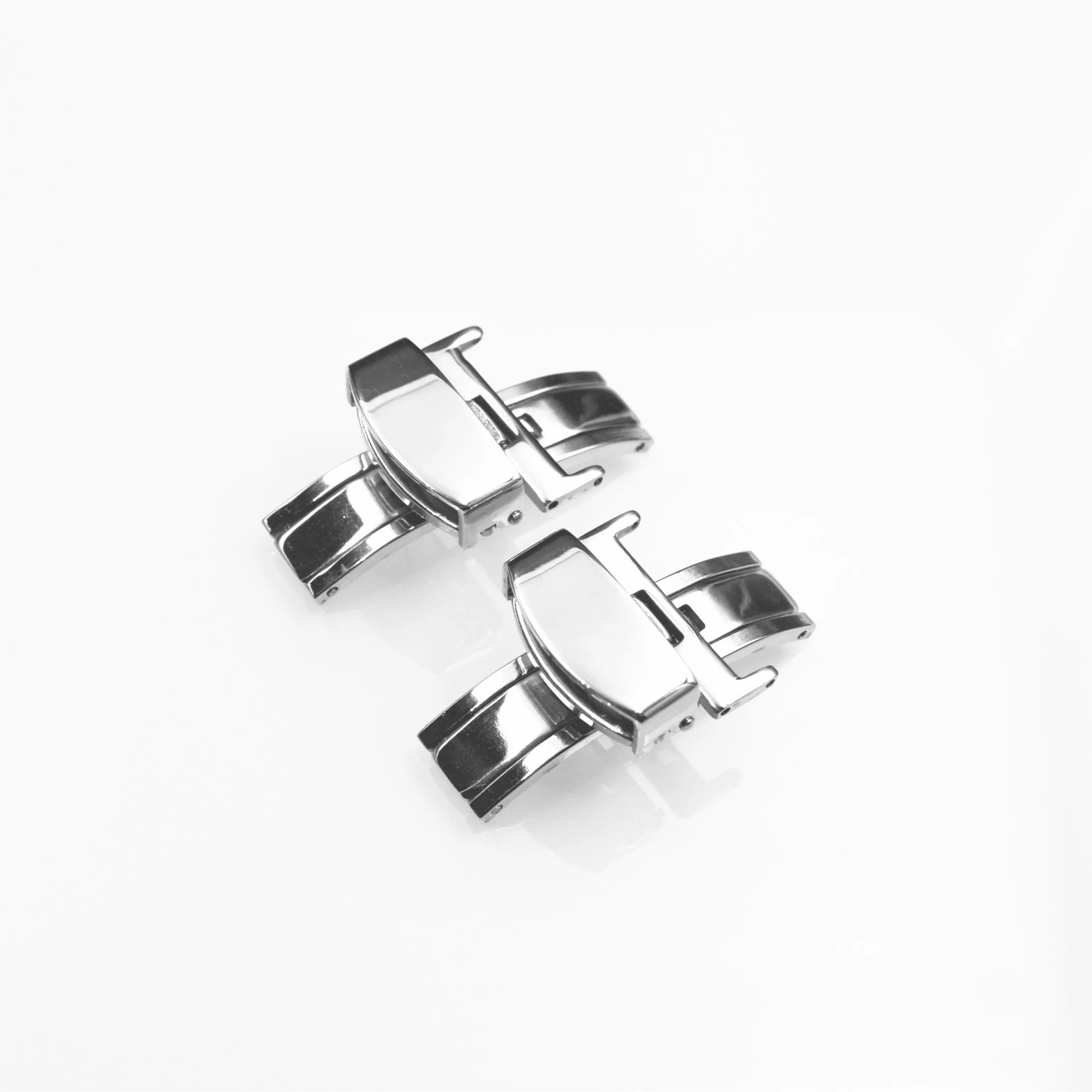 12 14 16 18 20 22 mm Economic price leather watch belt deployment  butterfly watch  buckle