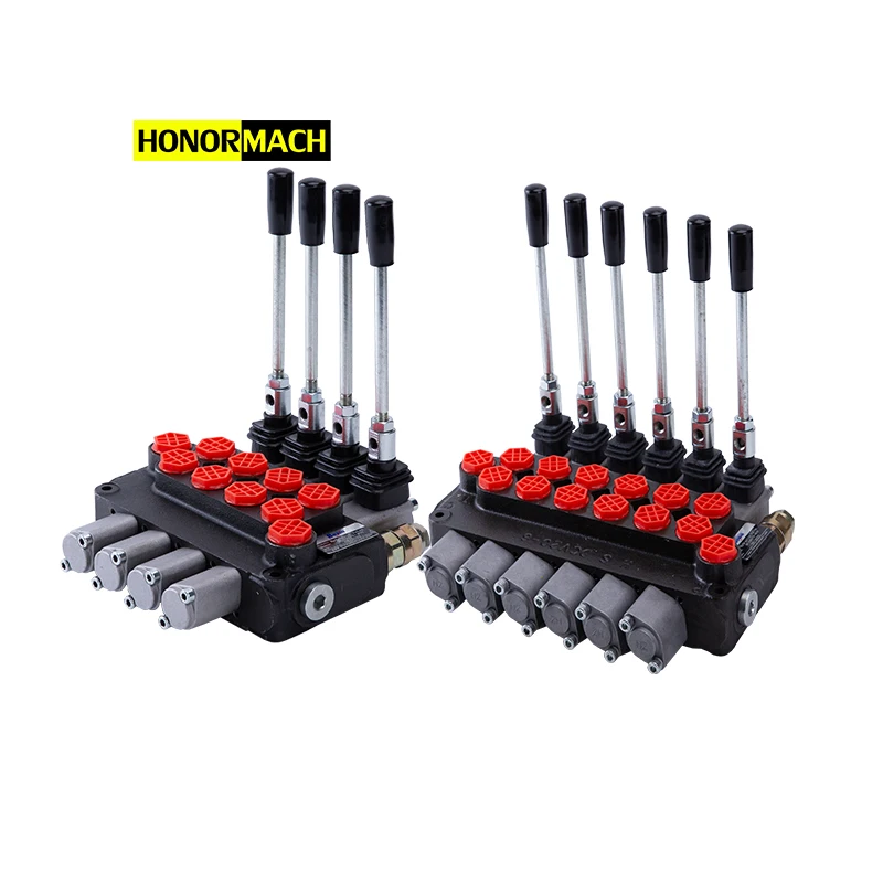China Hydraulic Components Directional Control Valve P120 Series Solenoid Control Monoblock Joystick Valve For Tractor