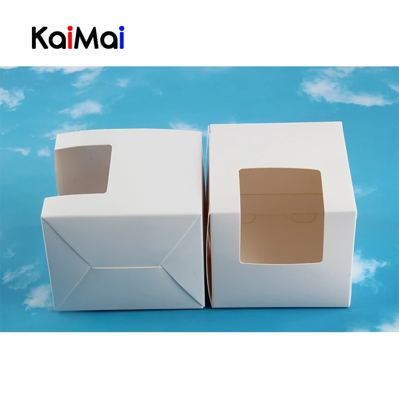 KaiMai White Party favor treat box with handle candy snack for gift birthday and other party sublimation supplies