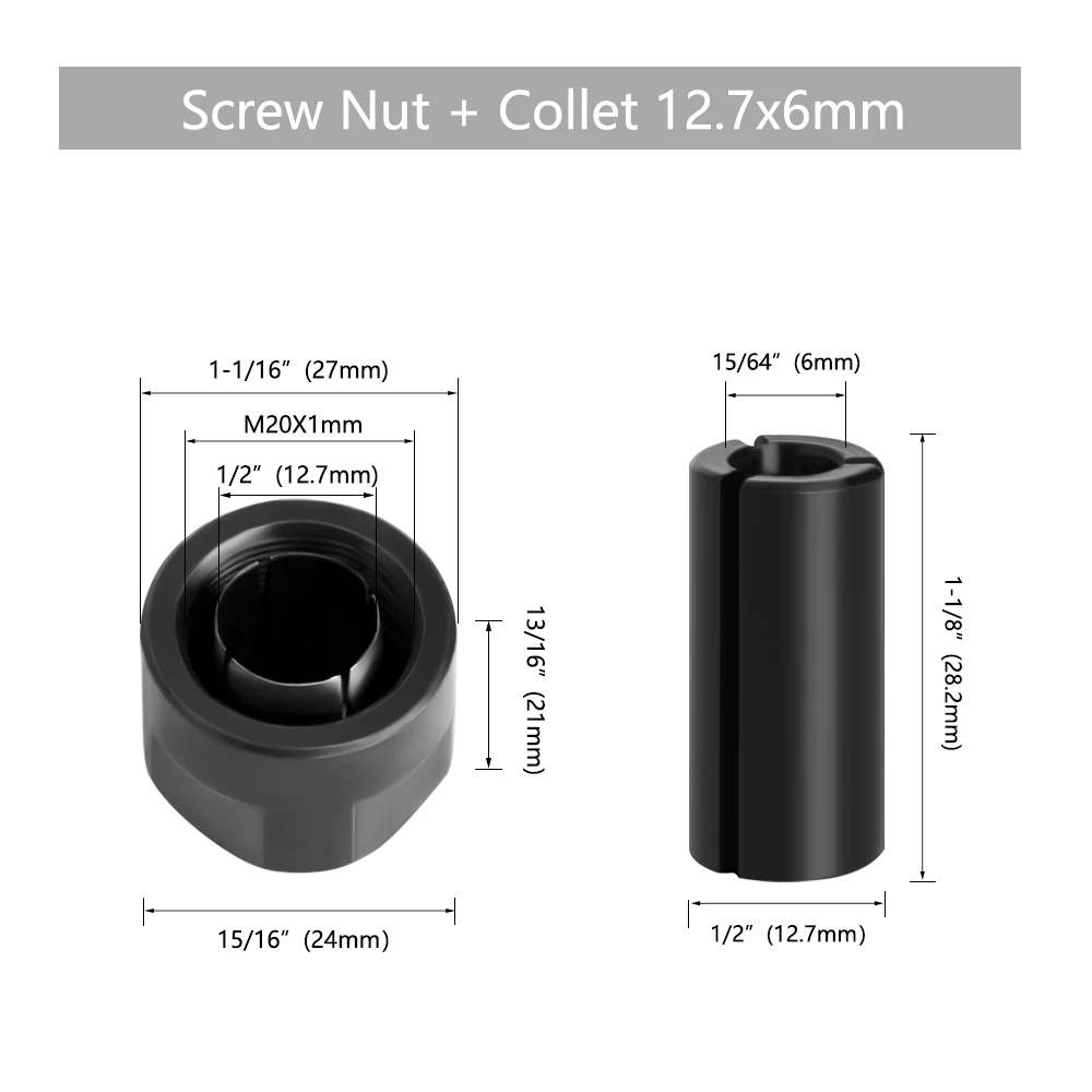 LAVIE  1pc 12.7mm Engraving machine chuck nut Electric Router Milling Cutter Accessories Conversion handle-C  CLMM2013