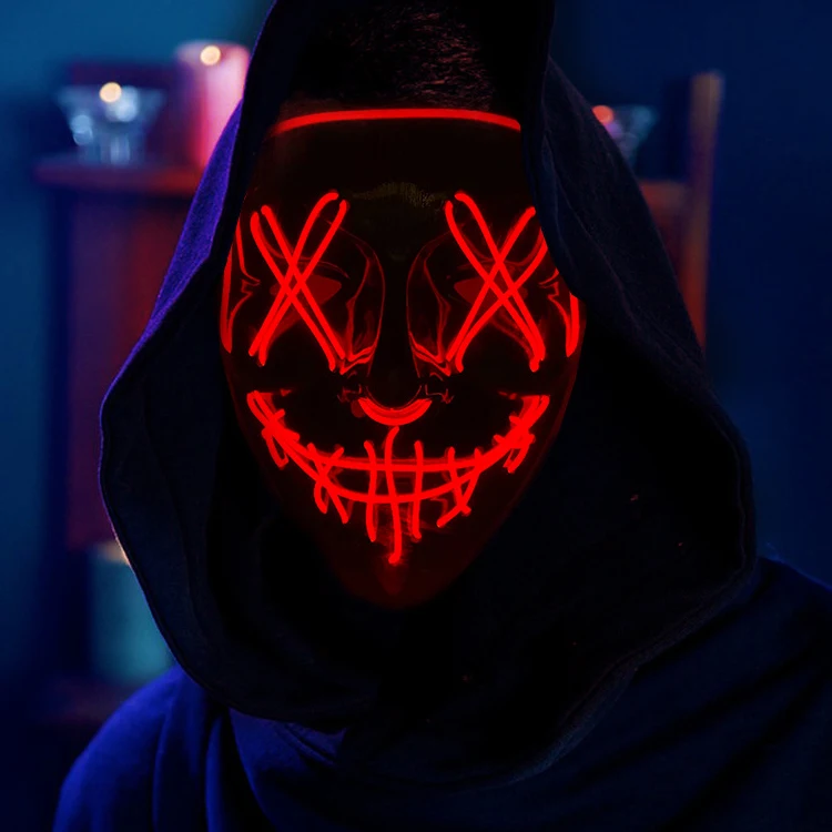 halloween glow mask custom ghost face led mask halloween glow in dark party favors home lights decoration face led mask