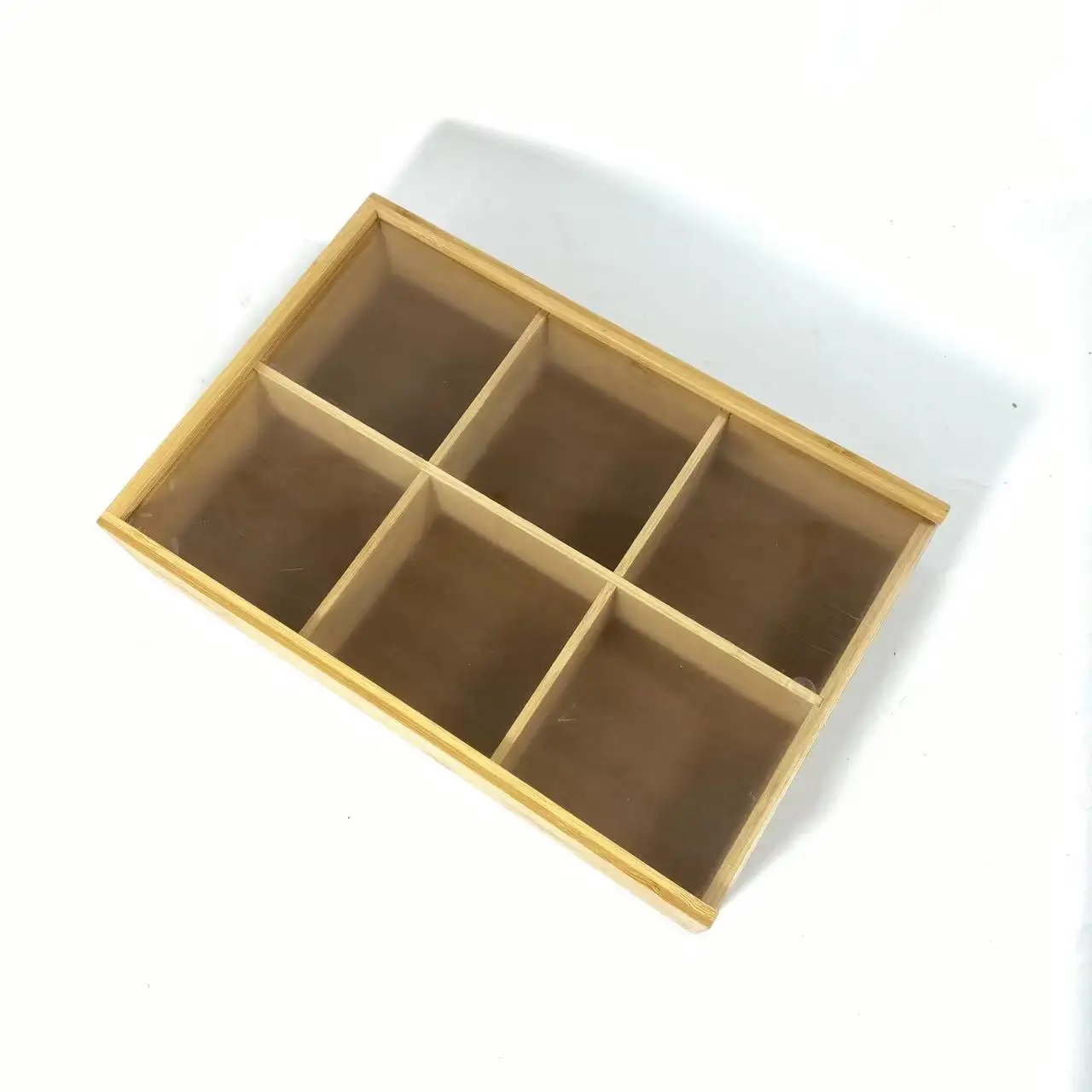 Multi-functional Natural Bamboo Tea Box Holder for Tea Bags Organizer