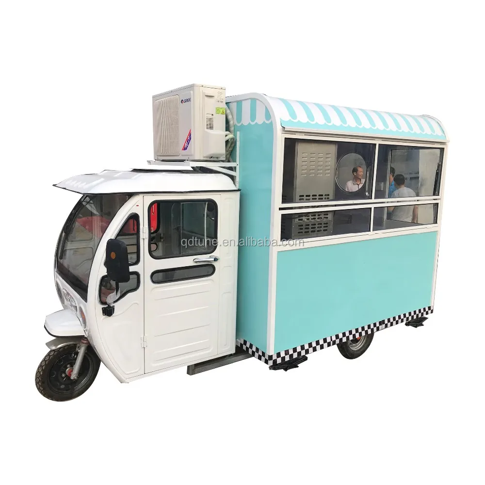 TUNE electric tricycle food truck with full kitchen food trailers full equipped coffee piaggio ape tricycle food cart