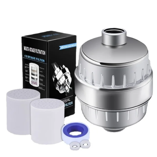 Holmine Vitamin C Aroma Function KDF Shower filter hot seller 10/12/15 stages Chrome water shower filter head
