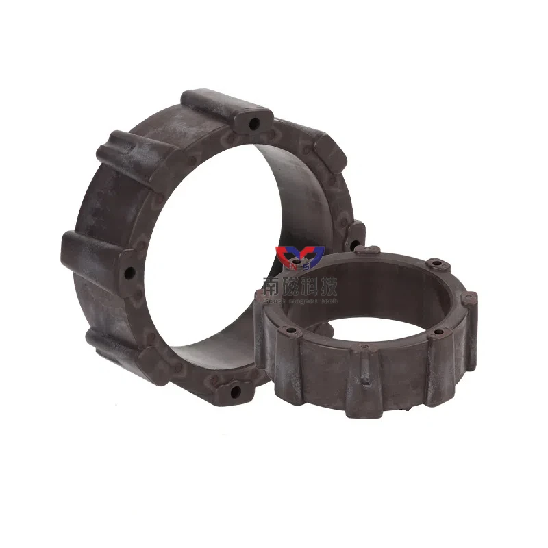 custom plastic coating strong ferrite multipole ring diametrically magnetized rotor round magnets motor 115x10 hole 45 ring