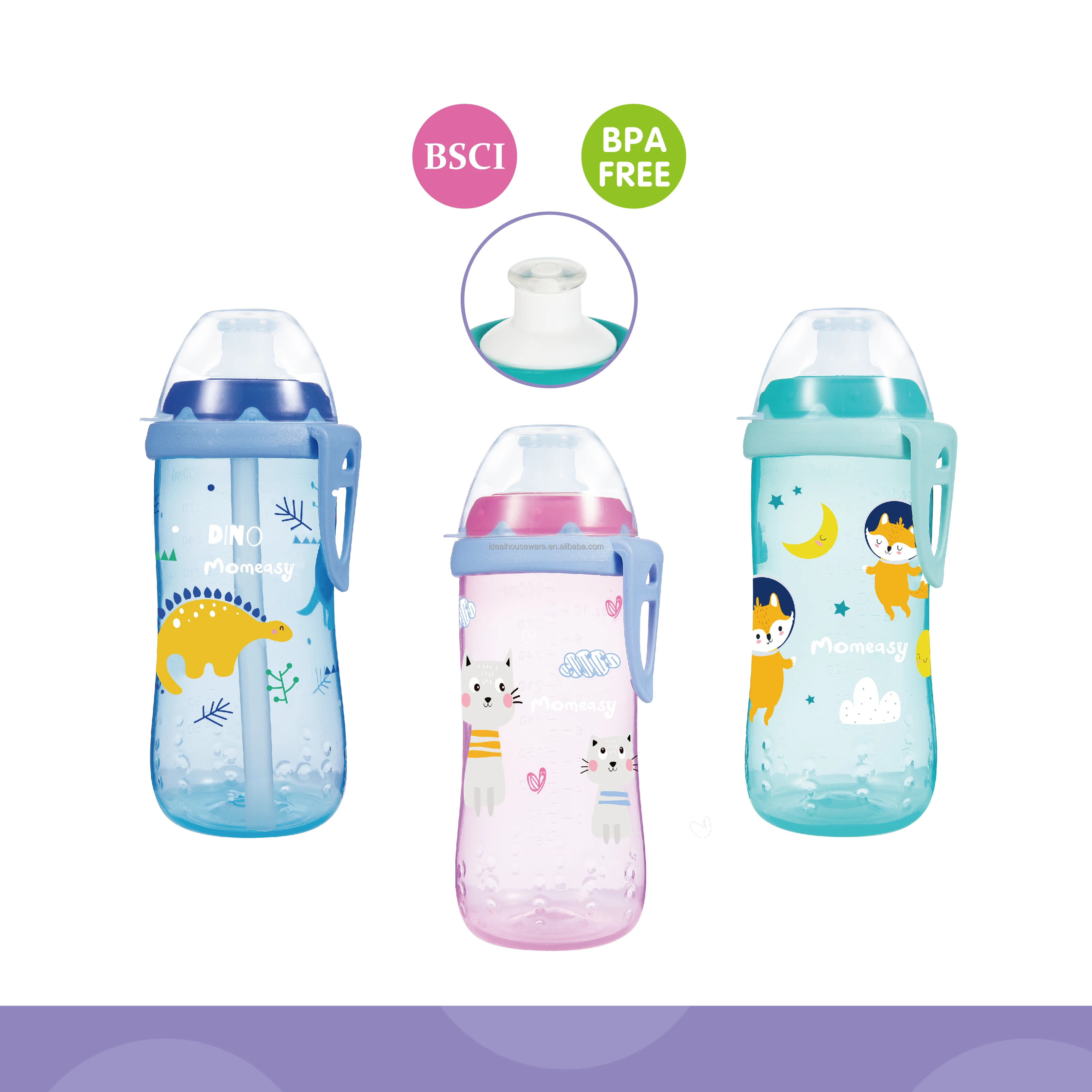 10oz /300ml BPA Free PP Baby Kids Water Bottle with handle