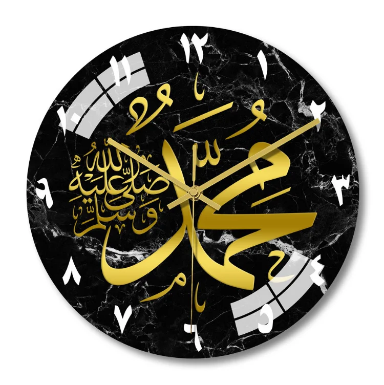 2022 Hot Model Factory Customized Round Creative Modern Acrylic Islamic Art Wall Clock